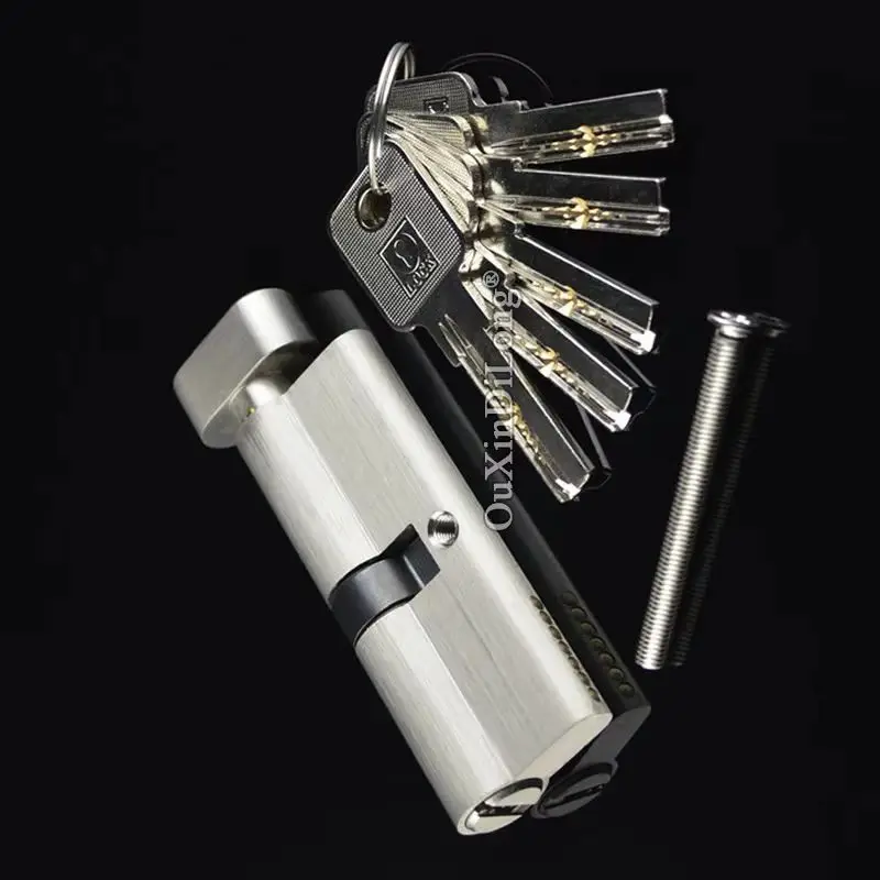 

Brand New 1Piece European Solid Brass Mortise Door Lock Cylinder Large Single Open Lock Core Lock Gall Repair Parts + Key