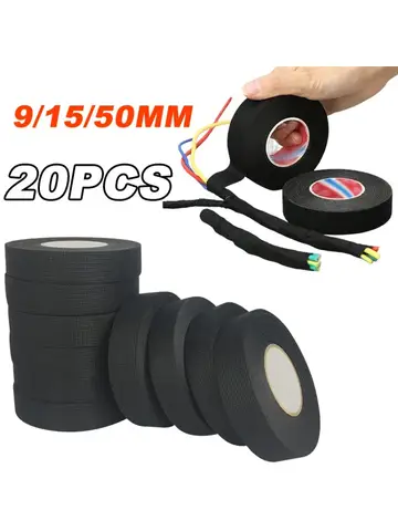 Electrical Insulating Tape Heat Resistant Harness Tape 9/15/50MM Car Cable Harness Wiring Loom Protection Waterproof Tape