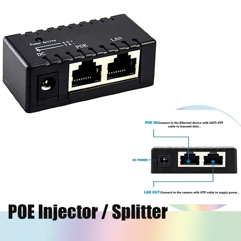 10/100 Mbps 5V-48V 2A POE Injector Power Splitter untuk Kamera IP POE Adaptor Modul Aksesoris