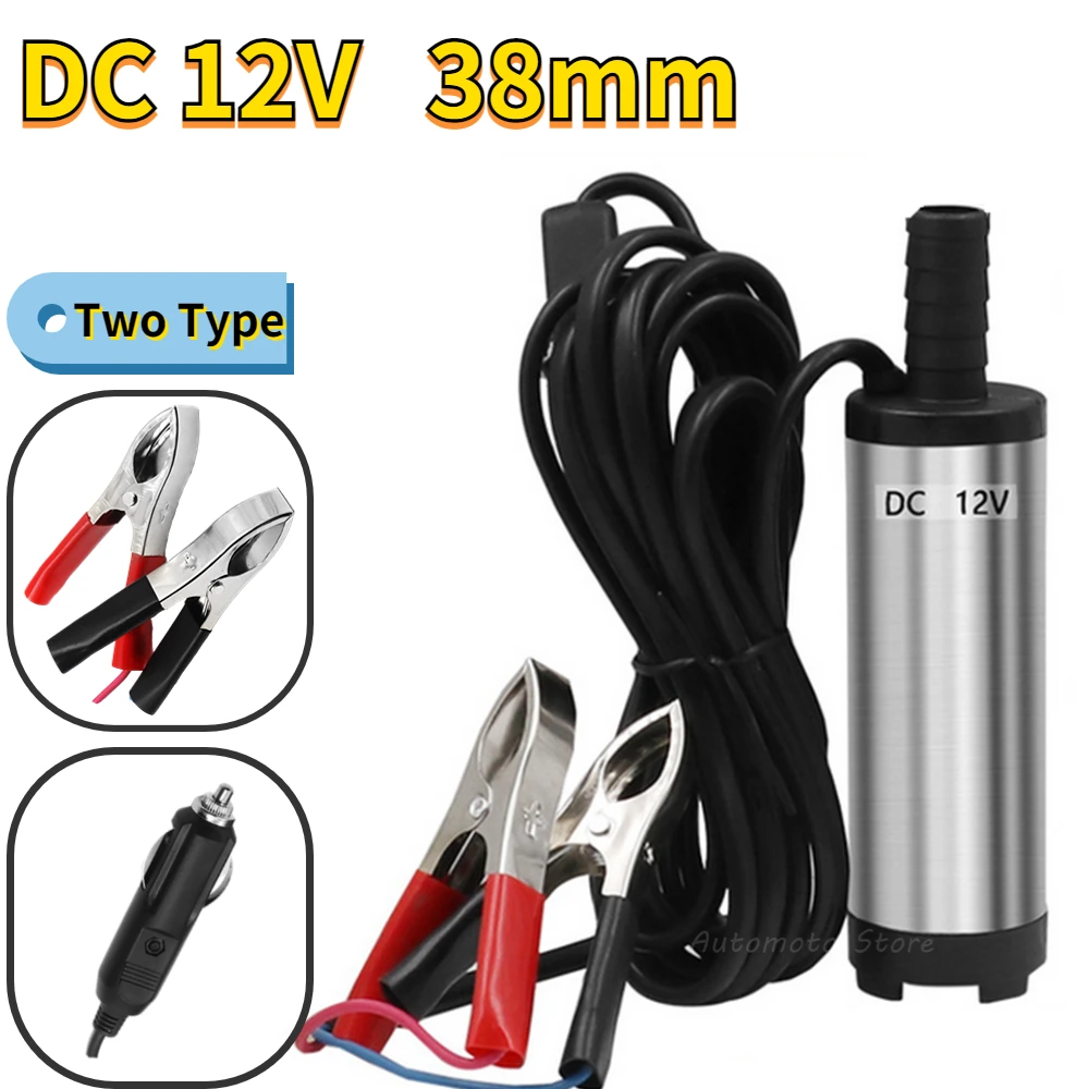 12V DC Diesel Fuel Water Oil Car Camping Fishing Submersible Transfer Pump with Switch Stainless Steel