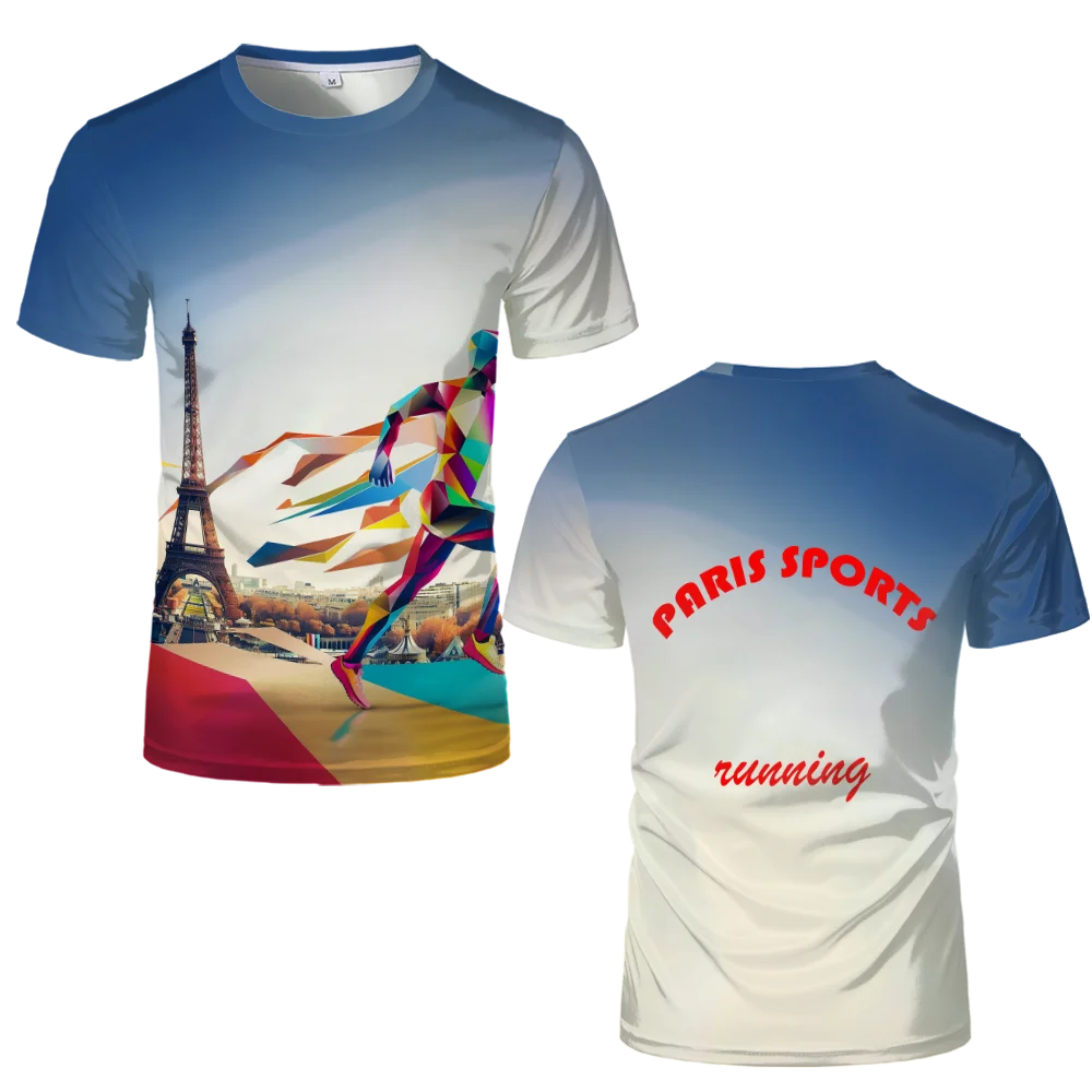 Paris Sports Meeting Graphic T Shirts 2024 Summer Athletics Games Training Men's T-shirt Breathable Running New In Tops & Tees