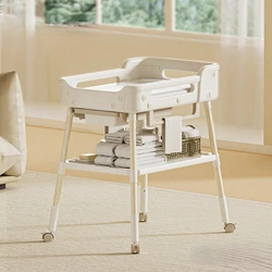 Light Luxury Changing Table for Baby, Multi-functional Baby Care Tables, Newborn Crib, Removable Baby Diaper Changer Tables