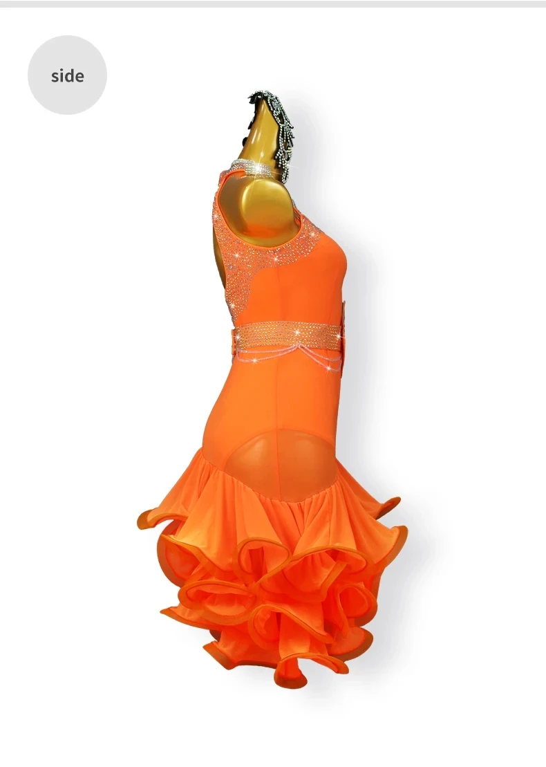 2025 Neues Damen-Latein-Tanzkleid Bühnenkostüm Amerikanische Kleidung Sexy Mädchen Party-Tanzkleidung Ballsaal-Anzug Midi-Auftritts-Outfit – Detail 9