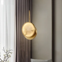 Modern Two Natural Marble LED Chandeliers Dining Room Coffee Shop Lighting Fixtures Gold Metal Home Deco Special Lights