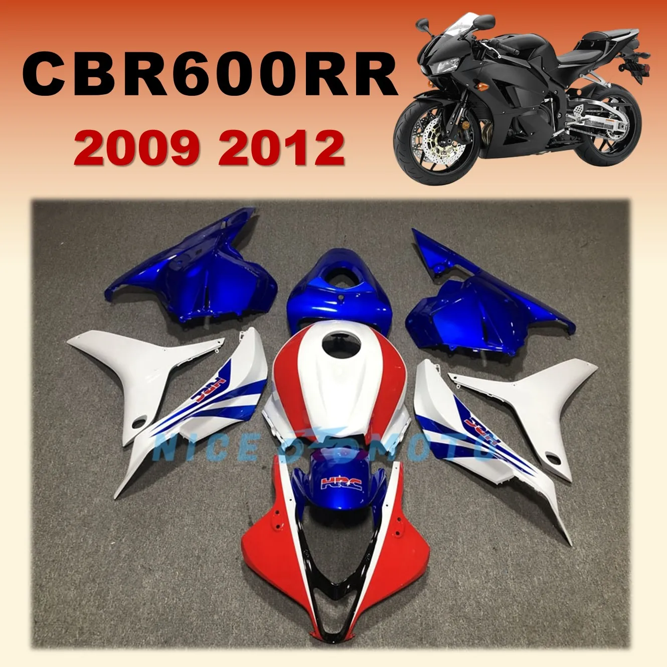 Free Custom CBR600RR 09 10 11 12 Motorcycle Fairing Kits for Honda CBR 600RR 2009 2010 2011 2012 Injection Bodywork XF02