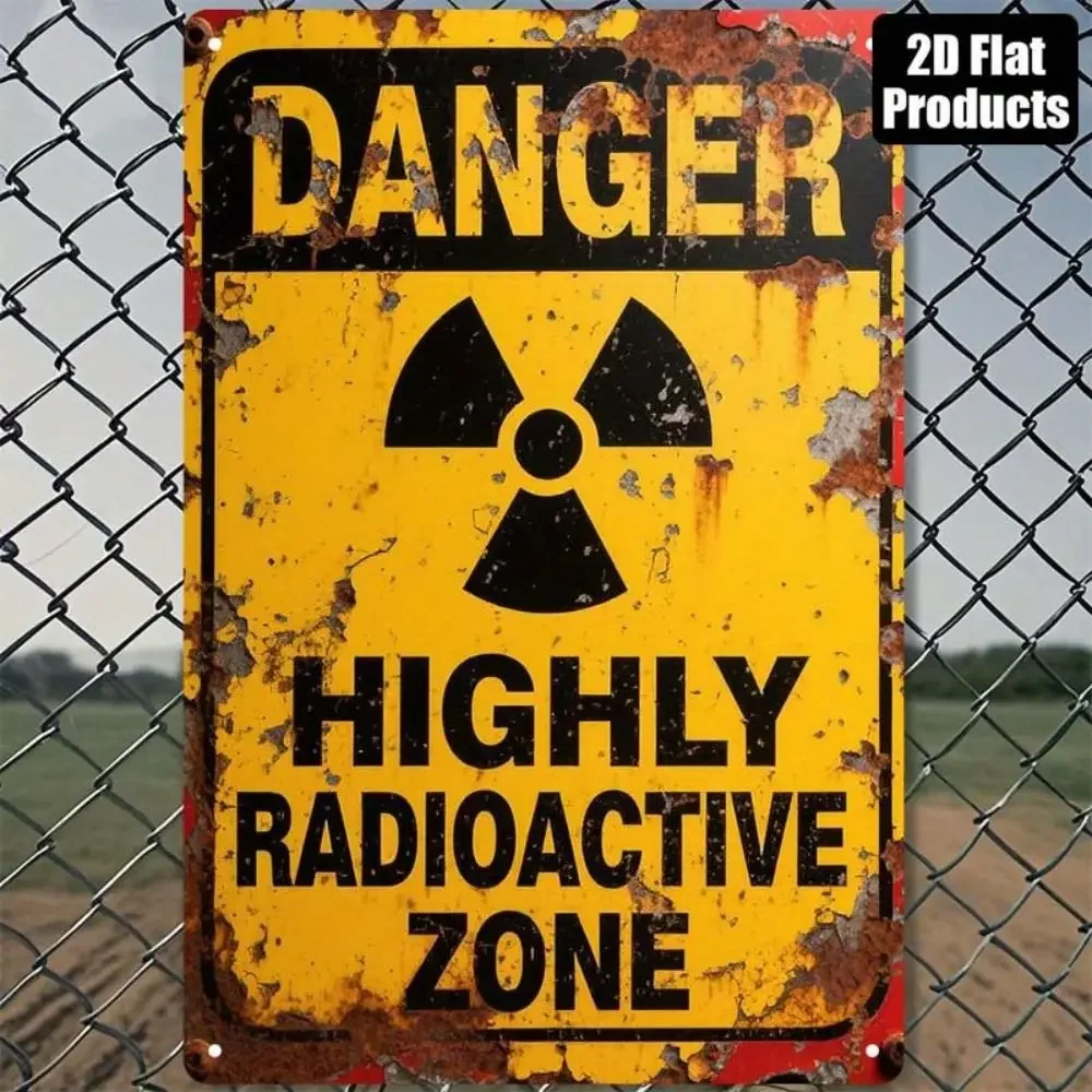 Danger Highly Radioactive Zone 2D Flat Aluminum Warning Placard Radiation Safety Notice Industrial Lab Nuclear Facility Sign