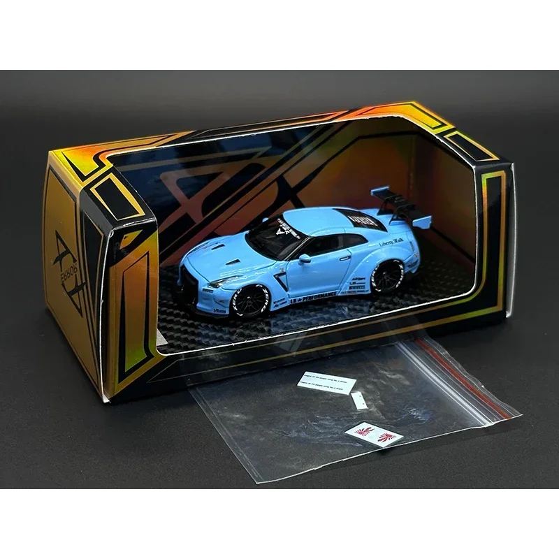 404 Fehler 1:64 lbwk gtr r35 hellblaues Harz Druckguss Auto Modell Miniatur spielzeug