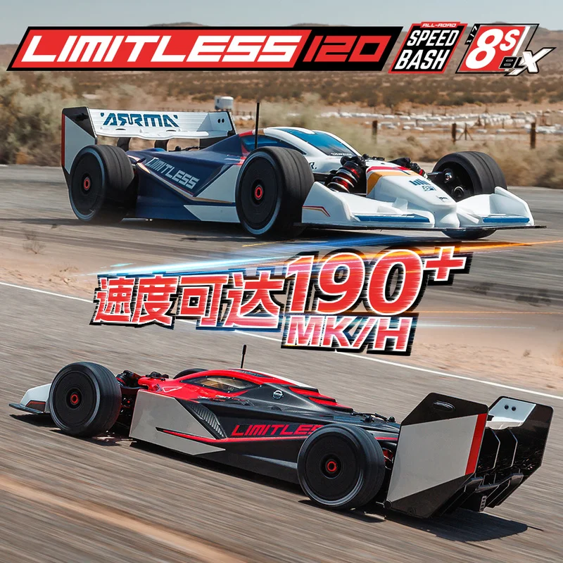 

ARRMA 1:7 F1 LIMITLESS 8S AVC Formula Four-Wheel Drive Brushless Speed King 193KM/H Remote Control Electric Racing Car