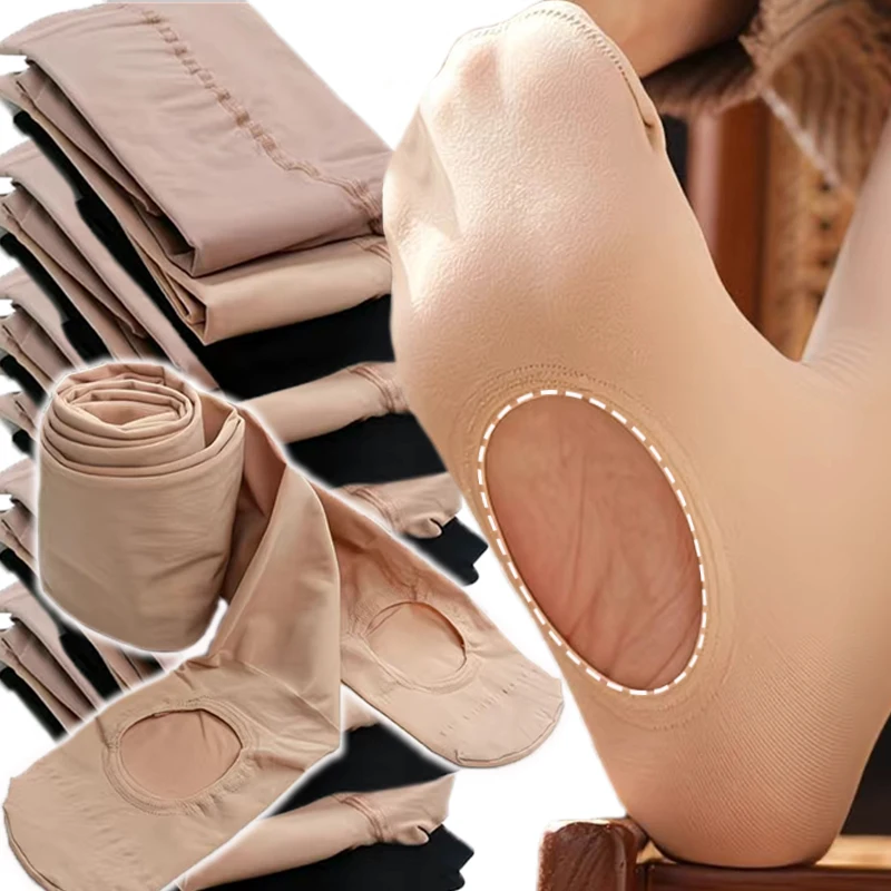 Upgrade Lazy Free Design Pantyhose Non-slip High Waist and Abdominal Shaping Slimming Tights Water Gloss Fabric Stovepipe Socks