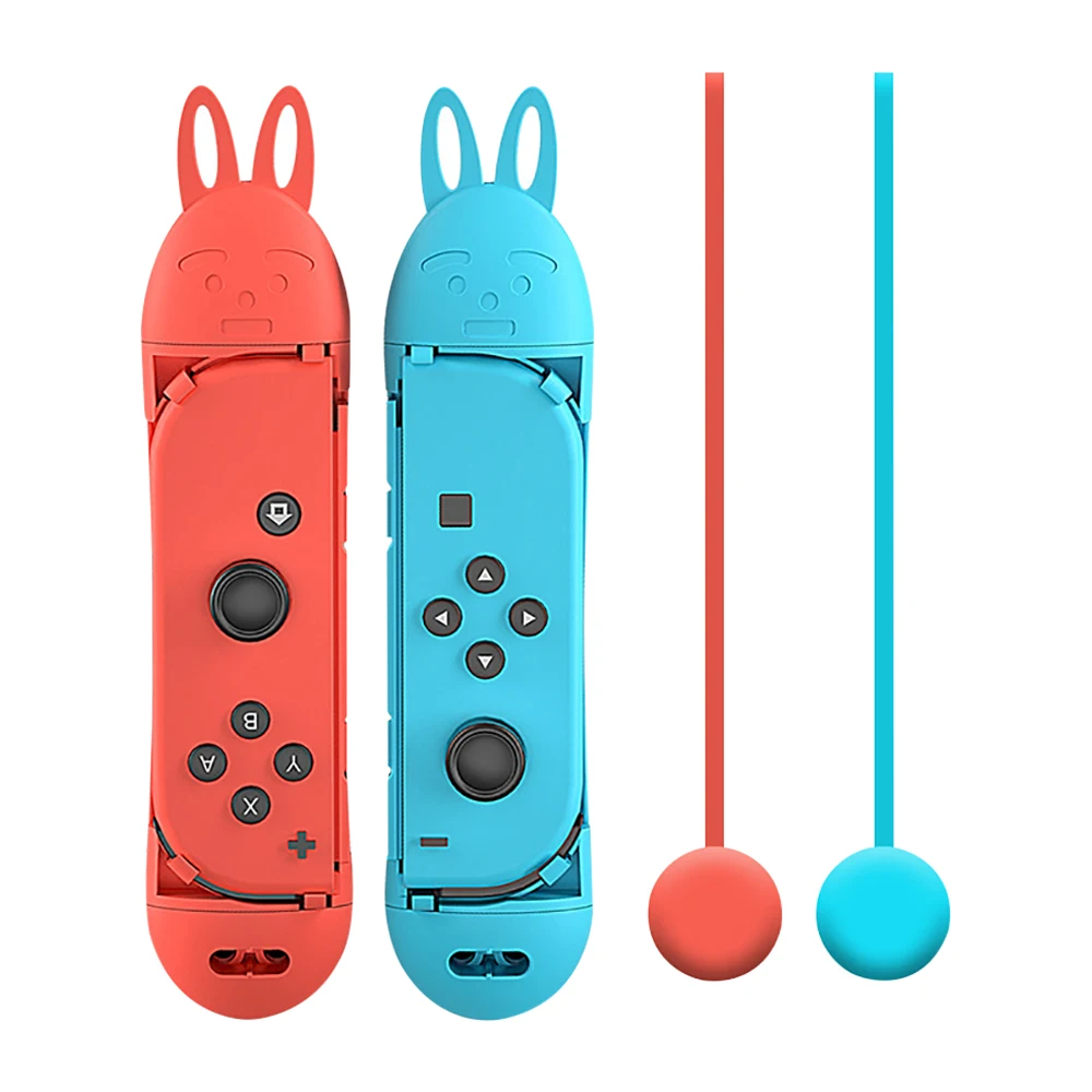 

1 Pair Jump Rope Handle Grips Adjustable Skipping Rope For Nintendo Switch NS Joy-Con Jump Rope Challenge Gaming Rabbit Design