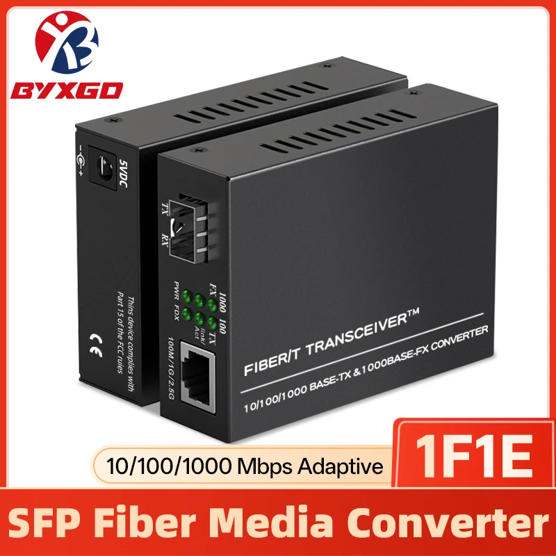 Gigabit SFP Fiber Media Converter 10/100/1000M RJ45 to SFP Slot Ethernet Fiber Optic Transceiver Support All Gigabit SFP Modules