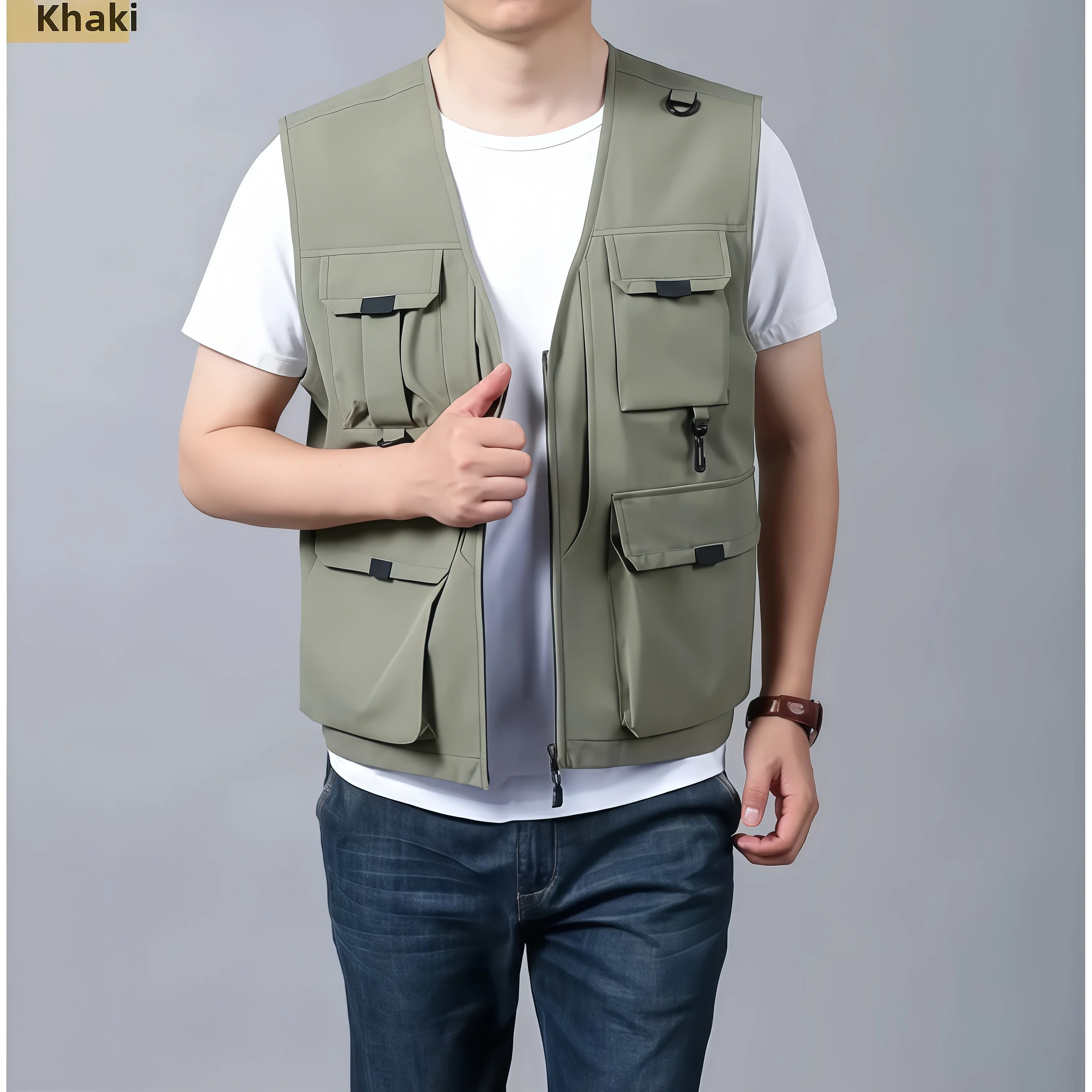 

Men's 2025 Autumn Multi-Pocket Breathable Outdoor Casual Sports Sleeveless Jacket Fashion Photographer Design Fishing Vest