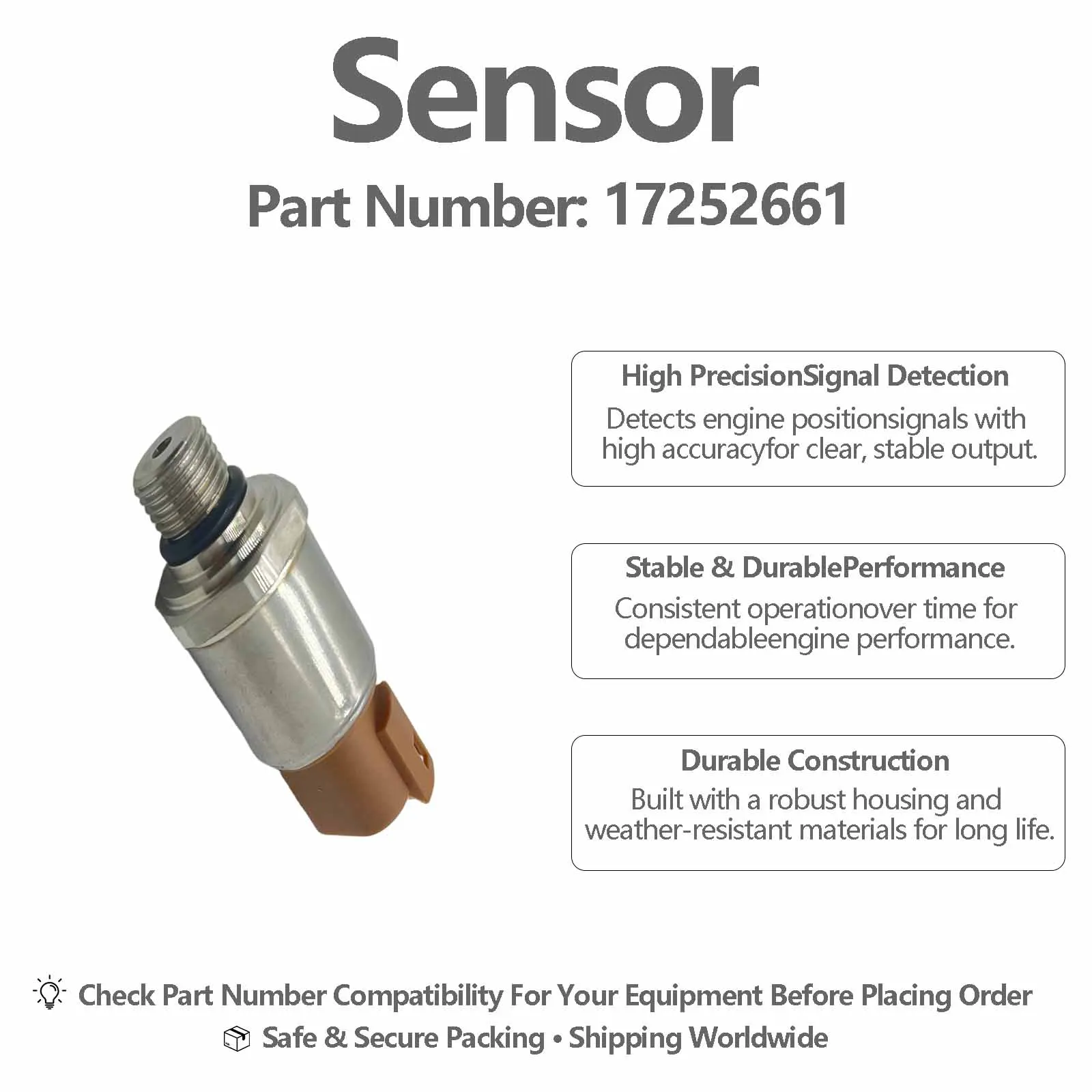 Pressure Sensor 17252661 HM-A00092 For Volvo EC140D EC160D EC300D EC360D Excavator