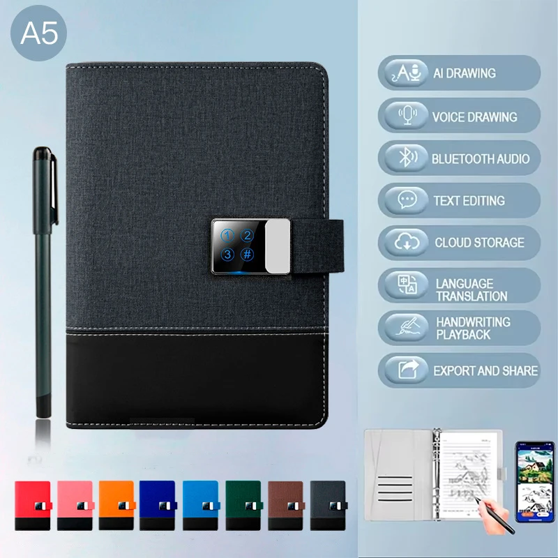 Digital Handwriting Note Book Smart Sync Pen Diary Writing Set Cloud Notebook AI,Voice Drawing Bluetooth Writing Pads Playback