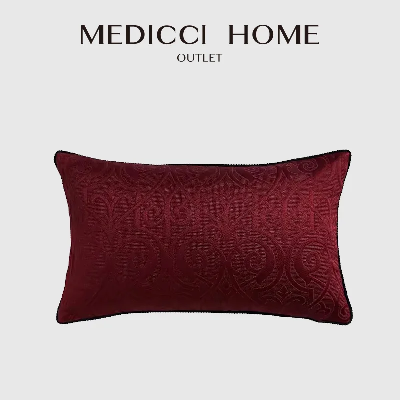 Medicci Home Byzantine Paisley Geomtery Jacquard Decorative Lumbar Pillowcase Distinctively And Luxuriously Cushion Cover 30x50