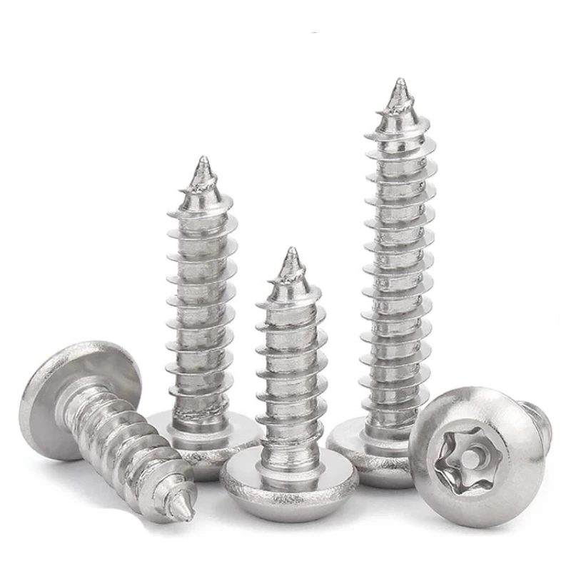 M2.9 M3.5 M3.9 M4.8 304 Stainless Steel Pin Six Petal Torx Pan Head Anti-theft Safety Self Tapping Wood Screw