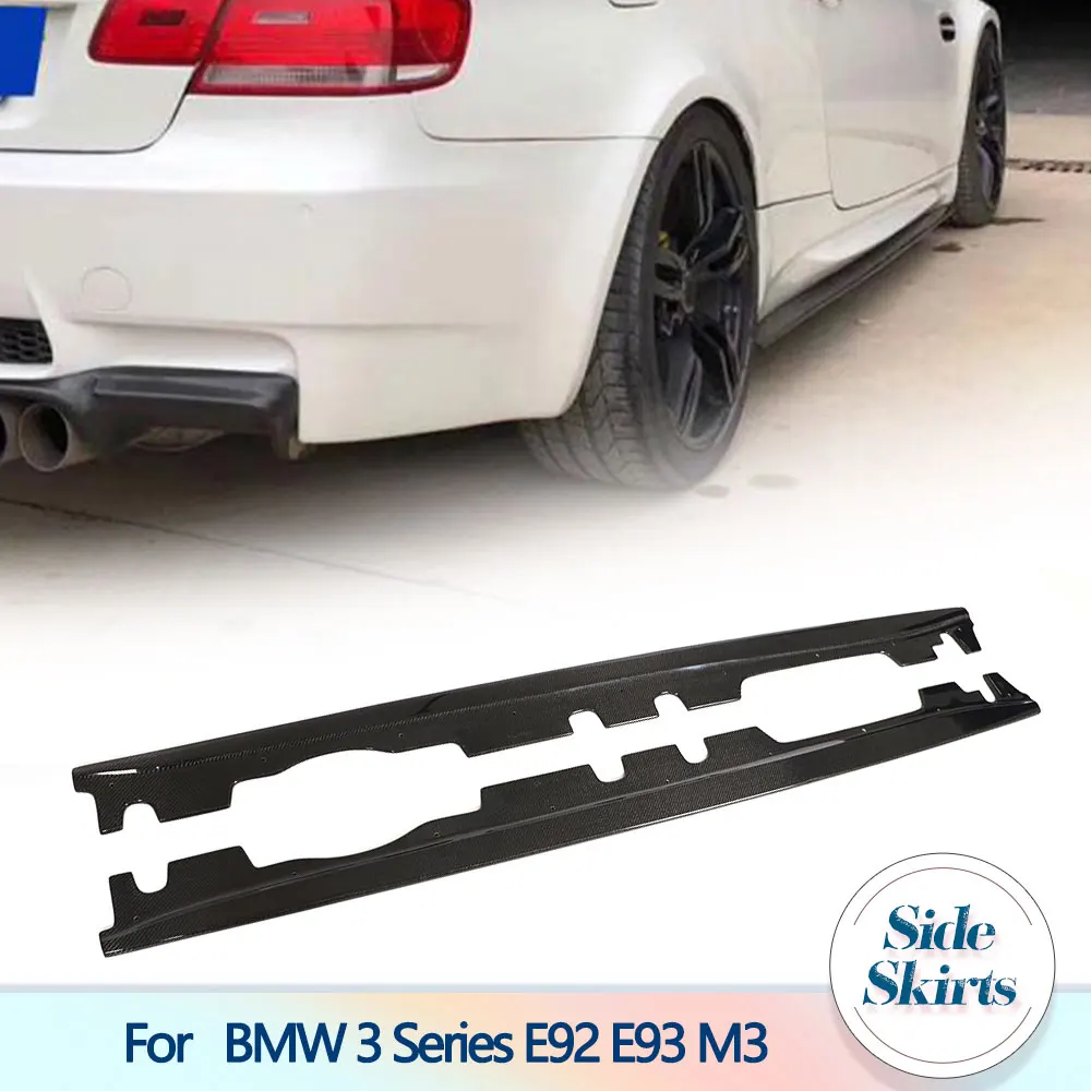 

Car Carbon Fiber Side Skirts Extensions for BMW 3 Series E92 E93 M3 Base 2-Door 2008-2013 Door Bumper Skirts Apron Lip Body Kits
