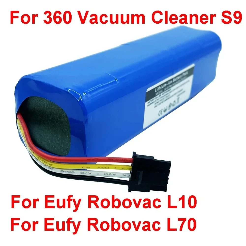 18650 Lithium Battery with BMS 14.4V 7000mAh Battery for Qihoo 360 X90 X95 S9 S10 Sweeping Robot Rechargeable Battery