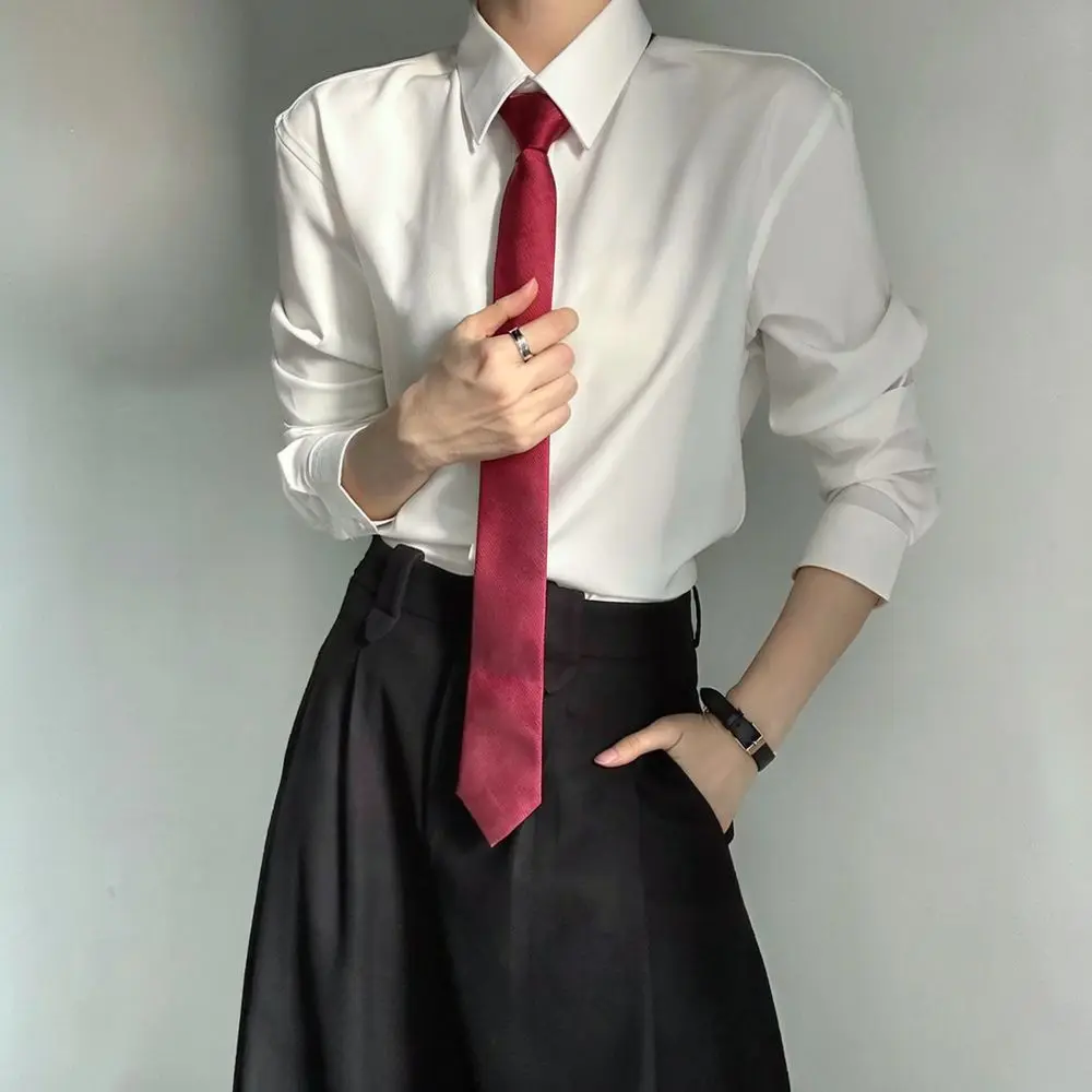 Kids Pre Tied Wool Zipper Tie Easy Wear Necktie Solid Color Black Red Professional Casual Formal Wear Daily Accessory