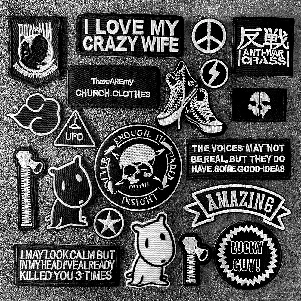 

I LOVE MY CRAZY WIFE Iron on Patches Clothe Embroidery Applique Sewing Supplies Decorative Handmade Patch for Clothing Sticker