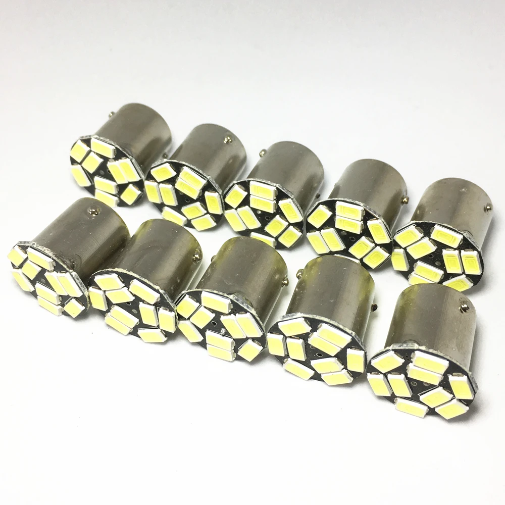 100pcs P21W BA15S LED white 1156 9SMD red yellow Bulb Car Auto Front Lights  Parking Lamp Bulbs Brake Lights Turn Lights 12V