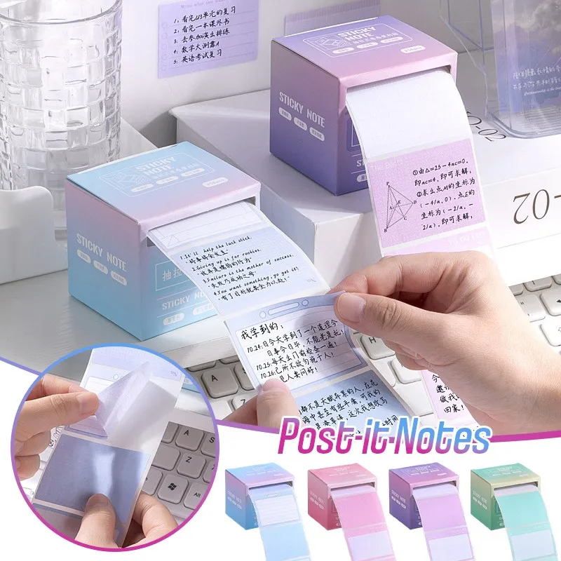 

256 Pull Out Sticky Notes Fully Adhesive Index Label Stickers Stationery Paper Stickers Notebook Message Sticker Office Supplies