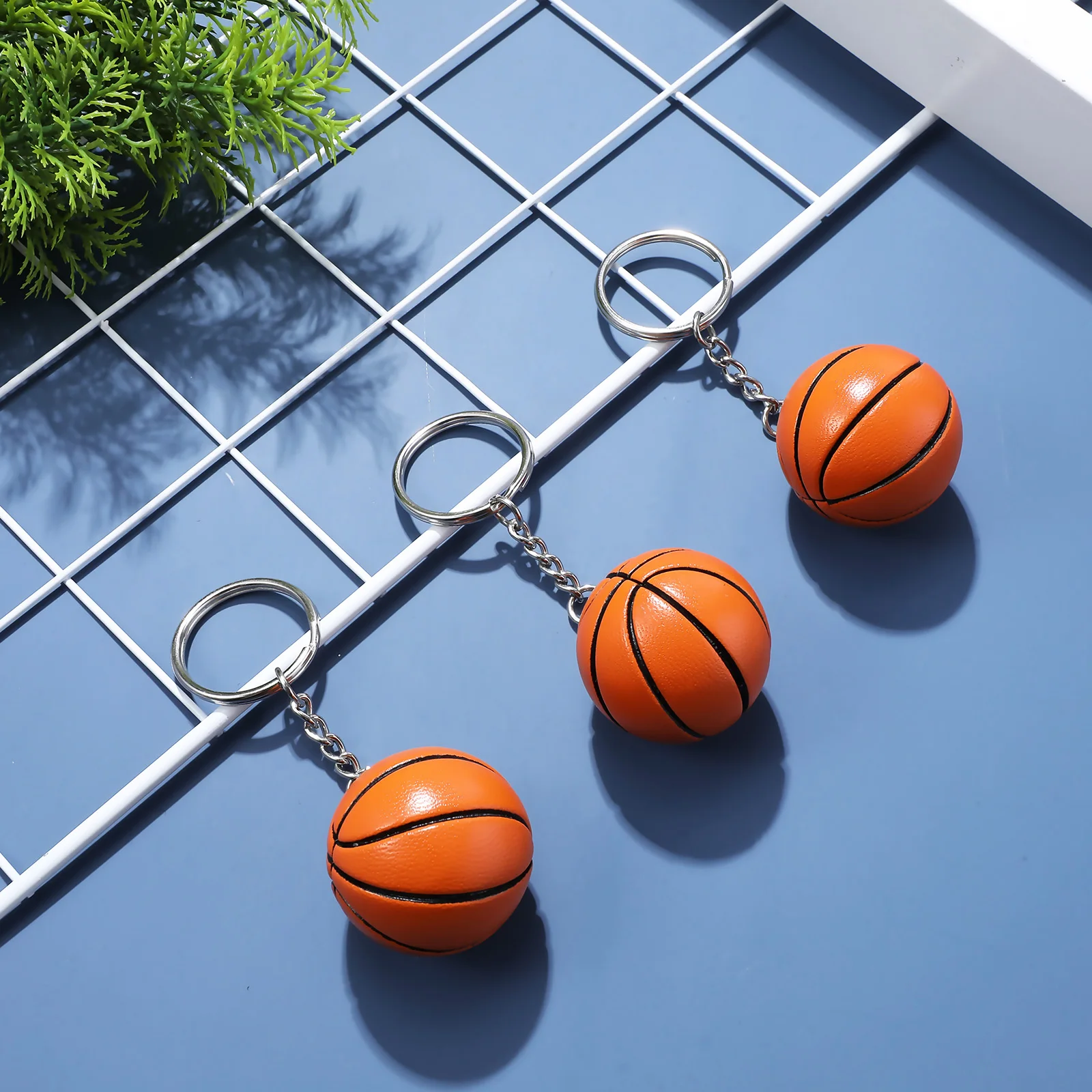 

3 Pcs Basketball Keychain Shooting Themed Keychains For Boys Sport Accessory Small