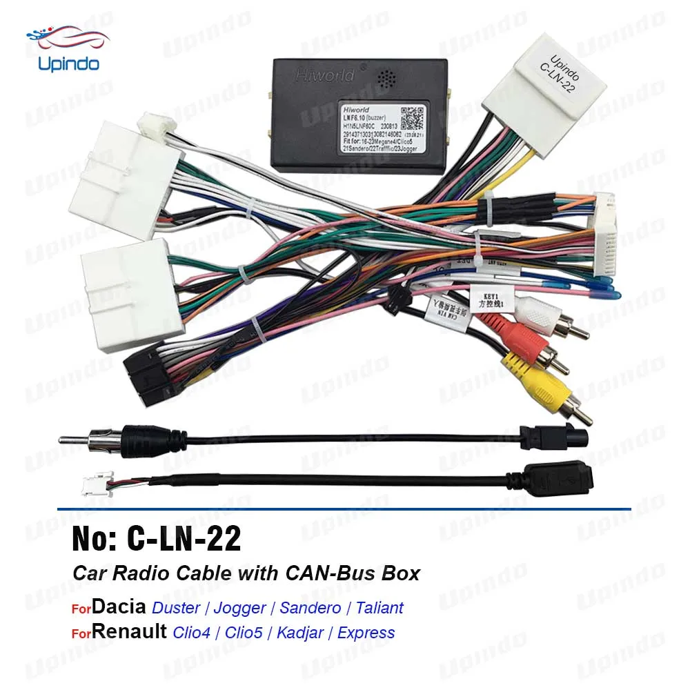 Car Radio Power Wiring Harness Socket Connector CAN Bus adapter for Renault Duster Jogger Taliant Sandero Clio4 5 Kadjar Express