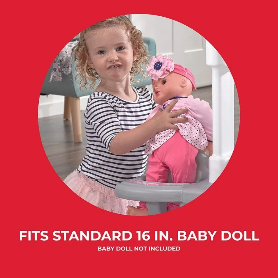 ラブ＆ケア デラックス ベビードール ナーサリー プレイセット 子供用、コンパクトなおむつ替え台＆ベビーベッド、丈夫なプラスチック製、おもちゃA付き