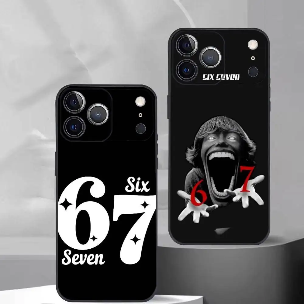 

Six S-Seven 67 Phone Case For iPhone 17, 16,15,14,13,12,11 Plus,Pro Max, Others Soft Black Cover