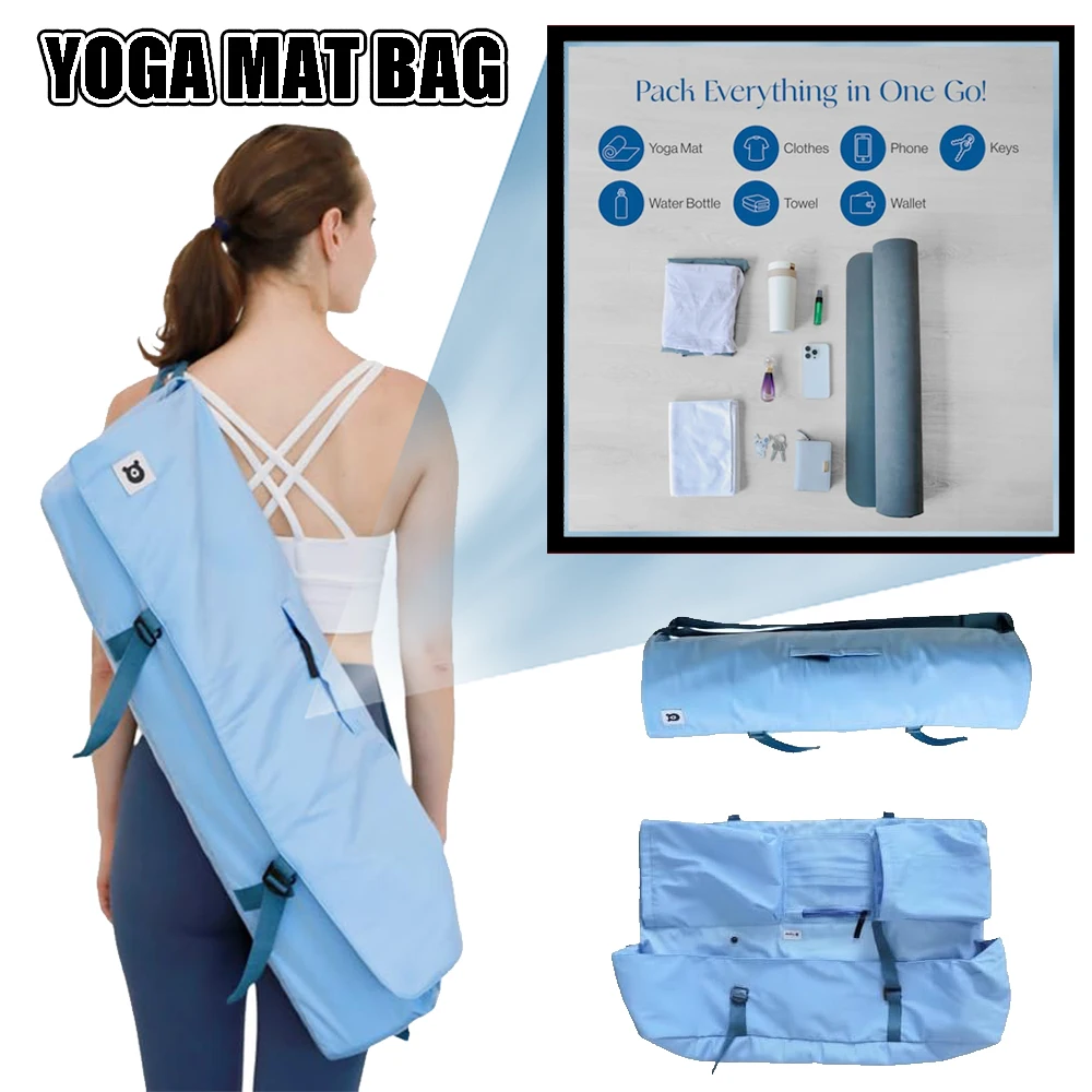Bolsa para esterilla de yoga con correa ajustable y bolsillos - imagen 5