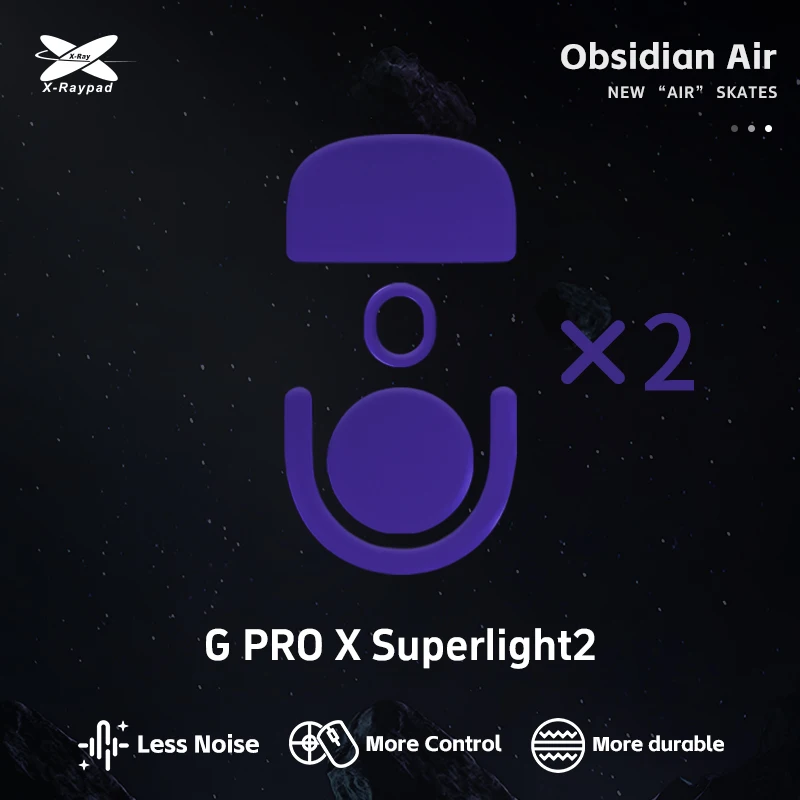 X-Raypad Obsidian Air Mouse Skates for G PRO X SUPERLIGHT 2/ X2 SUPERSTRIKE – Quiet & Control