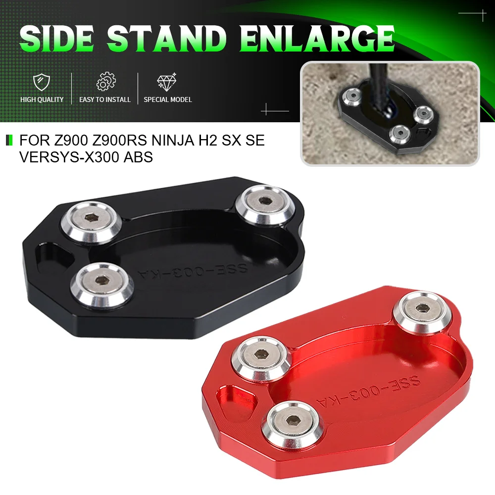 

For Kawasaki Z900 Z900RS Ninja H2 SX SE VERSYS-X300 ABS Motorcycle CNC Foot Side Stand Extension Pad Kickstand Plate