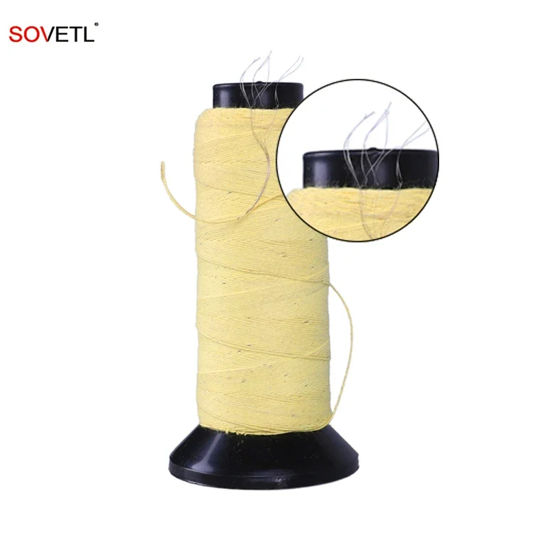 High Tenacity Fireproof Aramid Cover Stainless Steel Thread Line With Wire Core Sewing Thread High Strength Material