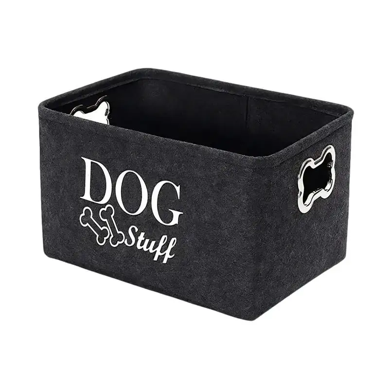 Basket for Dog Toys Pet Toy Box with Handle Cat Toy Basket Container for Storing Pet Toys and Accessories Dog Stuff Organizer