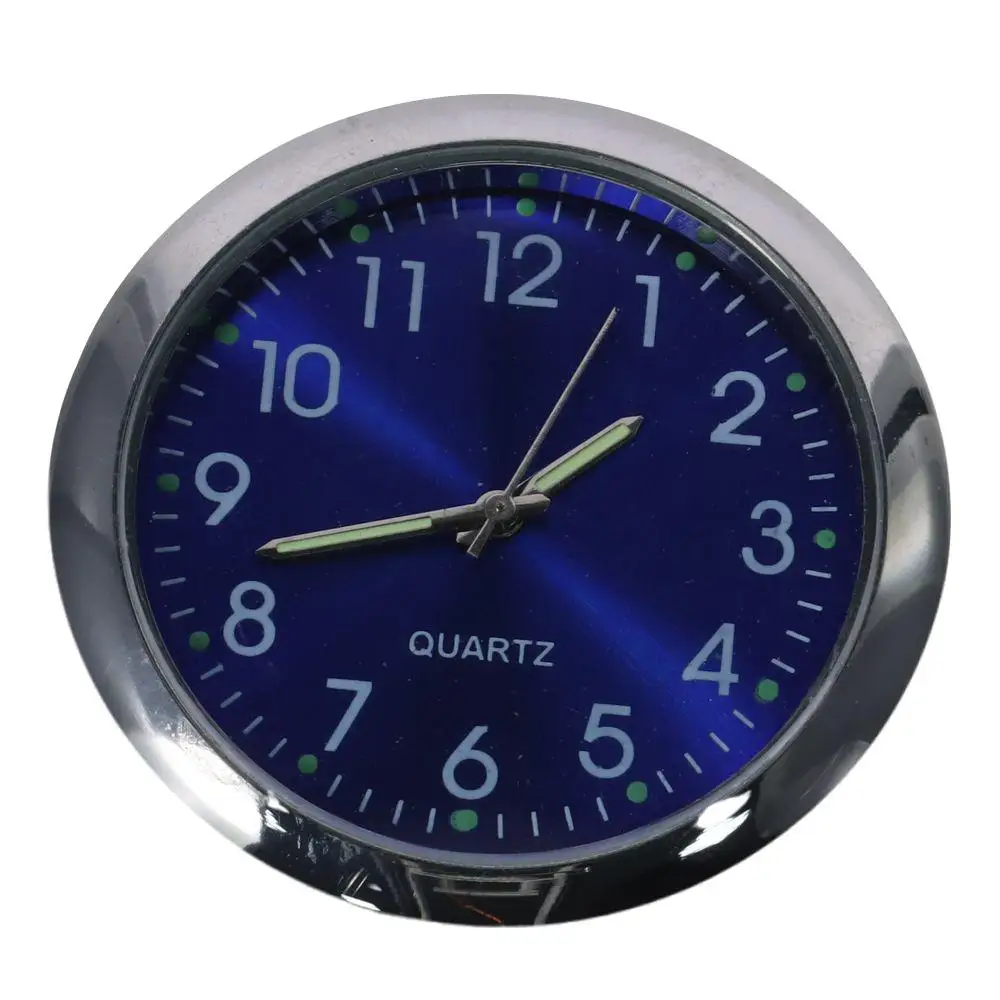 

1 шт., автомобильные аксессуары, черная наклейка на белом мини-приборную панель, автомобильные часы, круглая синяя приборная панель для автомобиля