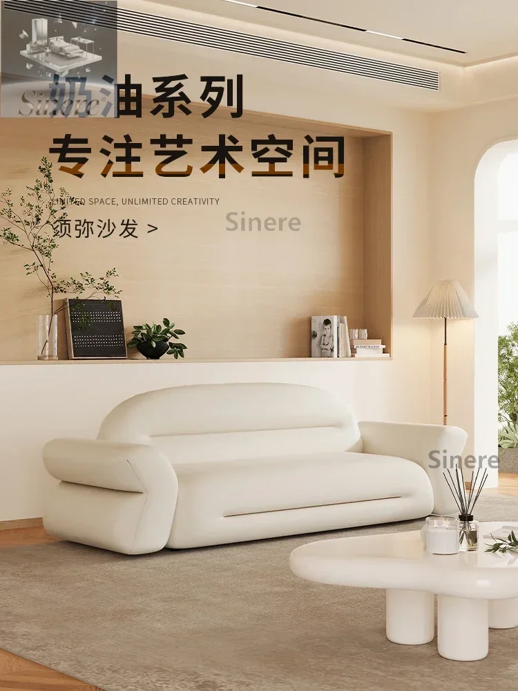 

Nordic cream style sofa living room small apartment homestay simple creative clothing store beauty salon reception area Internet