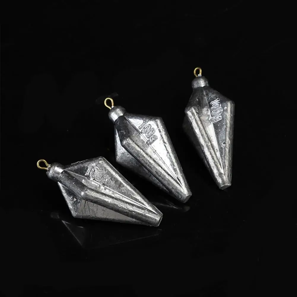 High-quality Corrosion Resistant Portable Fishing Weight Sinker 100/120/150g Fishing Rhombus Weight Sinker Pendant