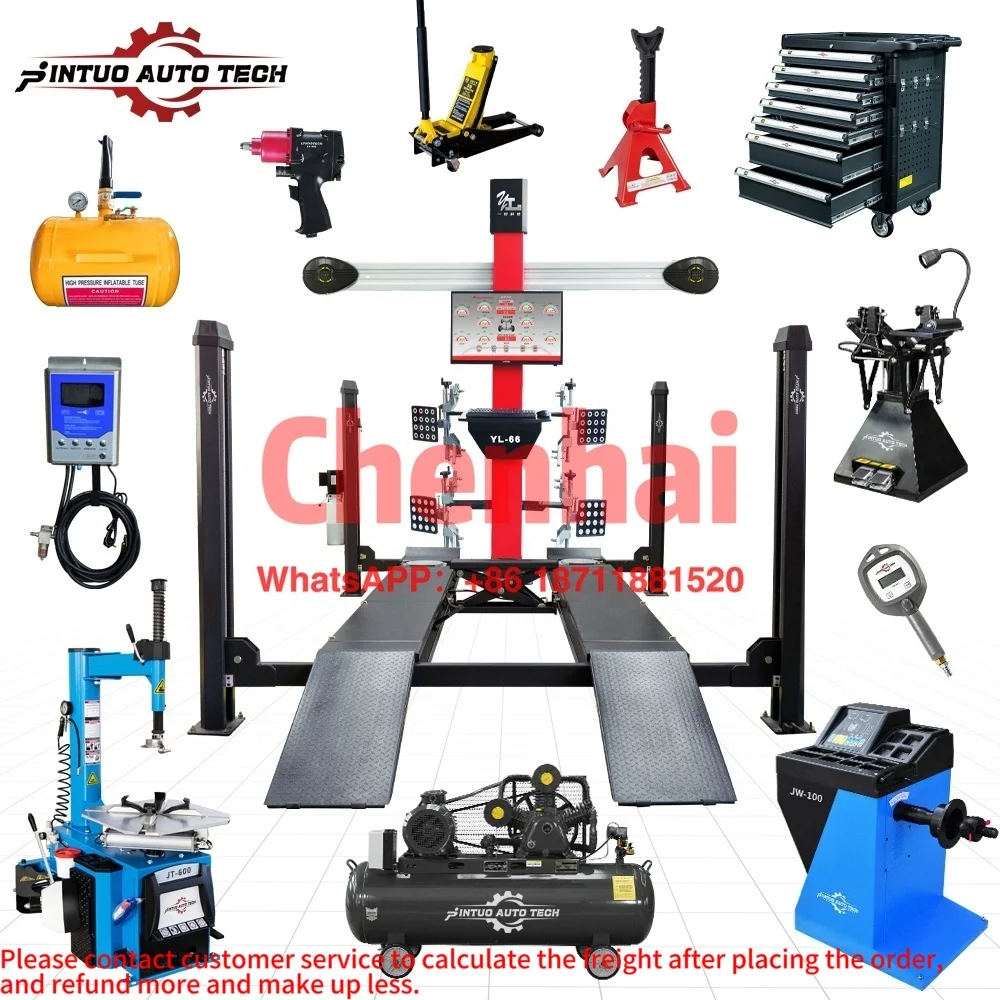 Jintuo tire repair computerized aligner hd camera post car lift balancing price car tools full set machine 3d wheel alignment