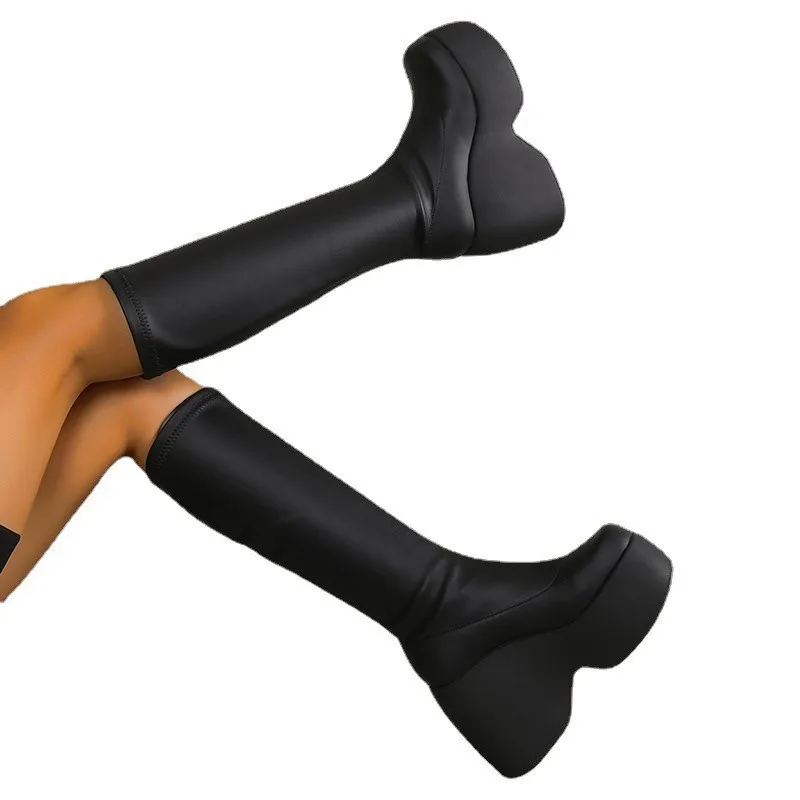 Slimming Versatile Summer Thin Sexy Thigh-high Boots with Extra Thick Platform Heels and Wedge Boots