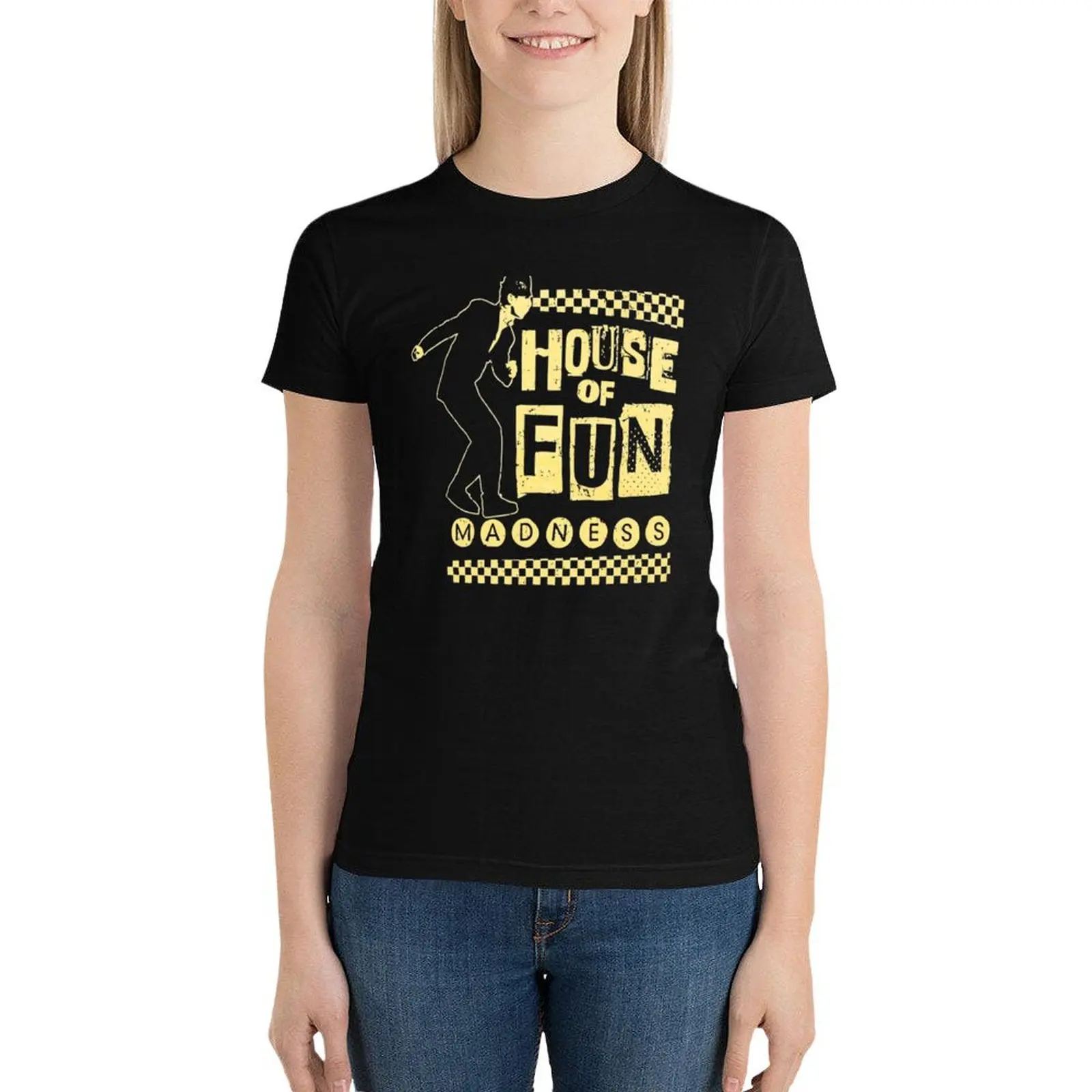 logo Madness-House-of-fun pantomim T-Shirt female cute clothes plus size t shirts for Women loose fit