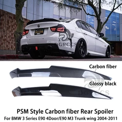 For BMW 3 Series E90 4Door/E90 M3 PSM Style Carbon fiber Rear Spoiler Trunk wing 2004-2011 Carbon fiber Glossy black