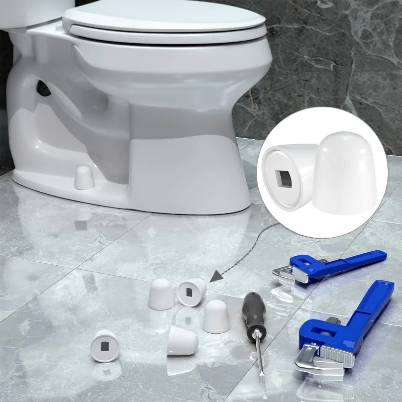 

2set Toilet Foot Screw Decorative Cover Combination PP Set Bathroom Accessories Bathroom Beautification Tool Toilet Seat