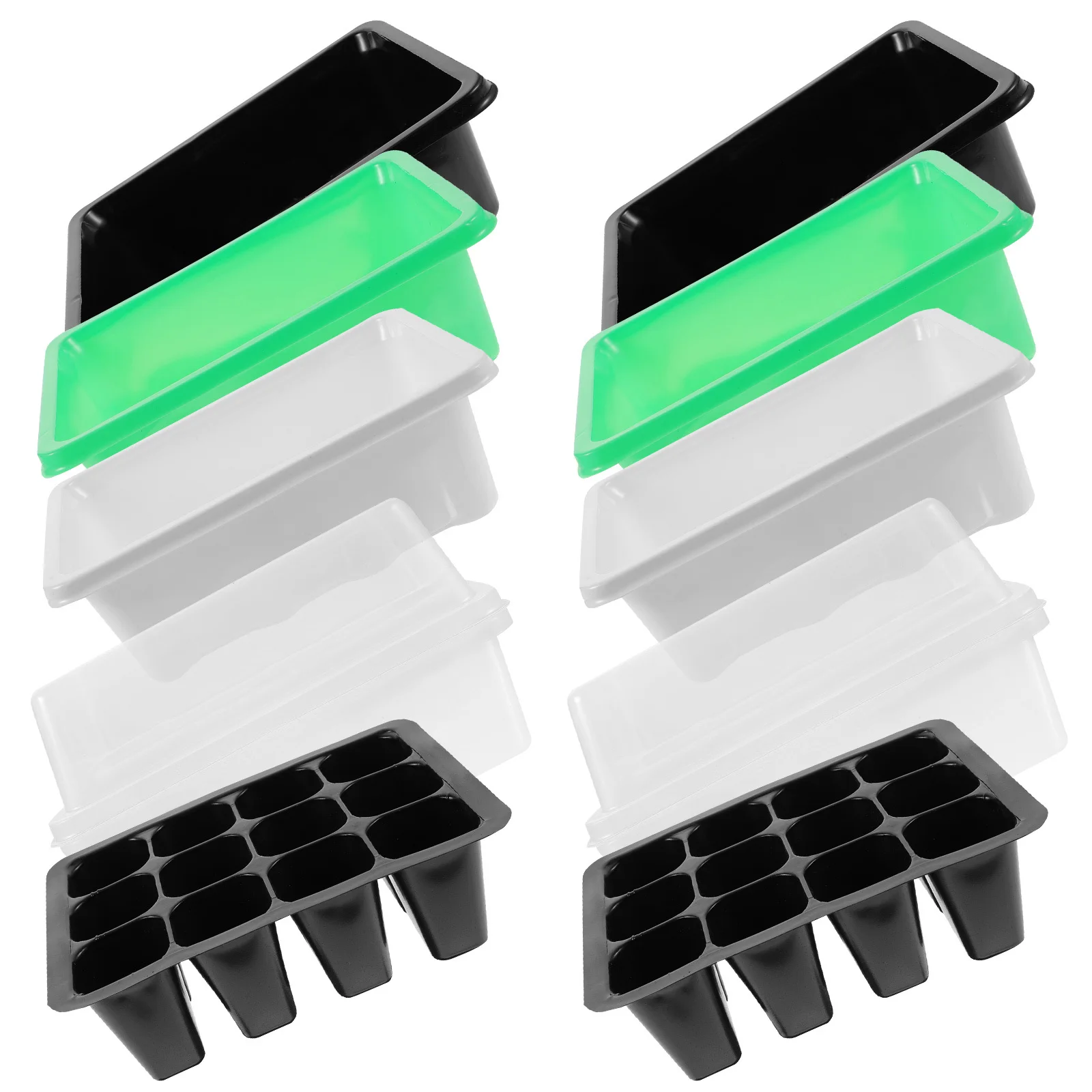 

6pcs 12-Hole Seedling Tray Starter Propagator For Greenhouse Germination Garden Planting Tool Germination Trays