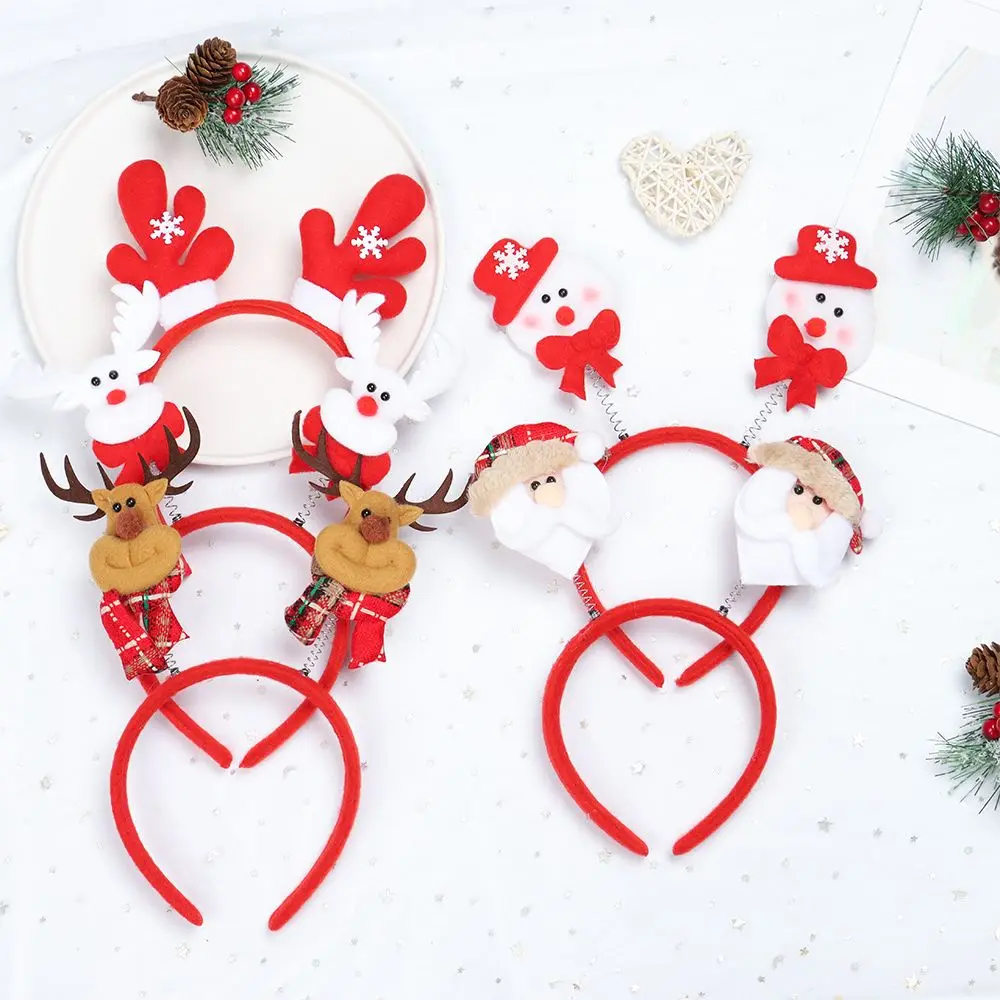 Kids Adult Santa Claus Hair Accessories Antlers Reindeer Headwear Xmas Hairband Christmas Decorations Christmas Headbands