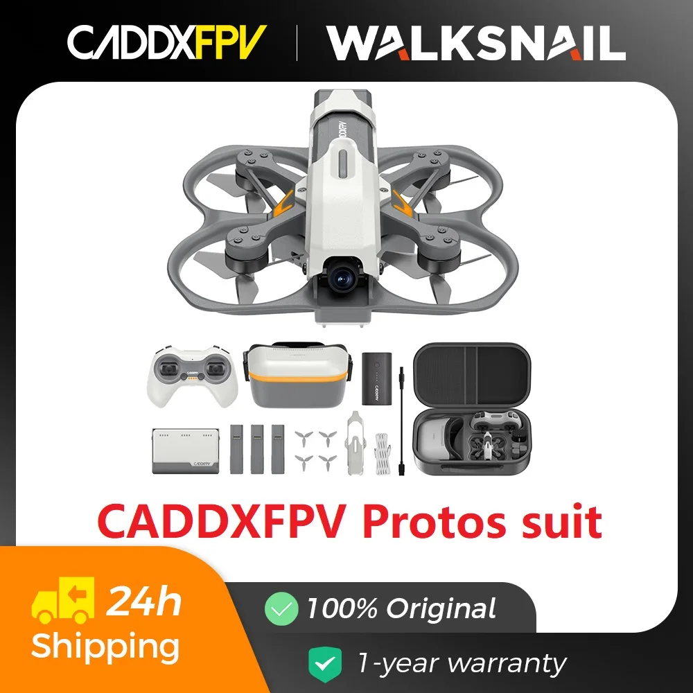 

CADDX Protos FPV Drone RTF Kit 2.4G ELRS Receiver 5.8G 1080P FPV Goggles HD Ascent Lite VTX Ultra Low Latency Transmission