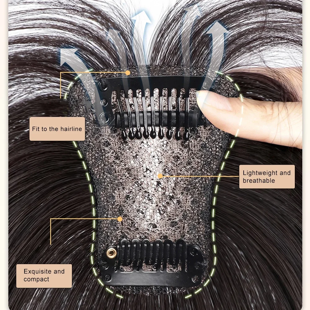 100% menschliches Haar wispy Pony Clip in Pony natürliche Luft Pony Fransen mit Schläfen Haar teile für Frauen gebogen Knall für den täglichen Gebrauch