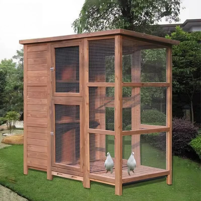 

Large Wooden Bird Aviary Cage Outdoor Customizable Easy Clean Design for Parrots Small Birds Pet Furniture
