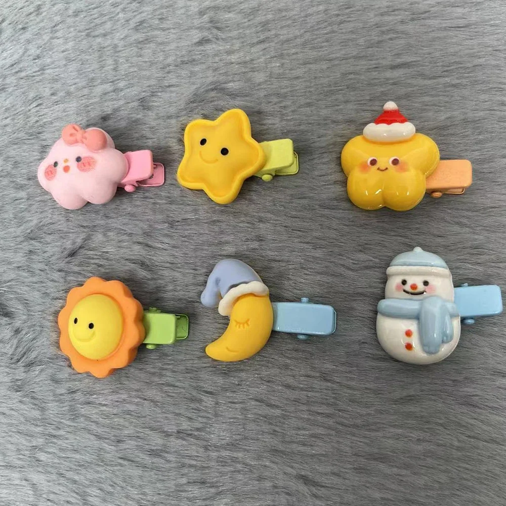 2pcs Fashion Cute 2.5cm Colorful Cartoon Hair Clip Headwear BJD Doll Accessories Children Mini Hair Clip Hairpin