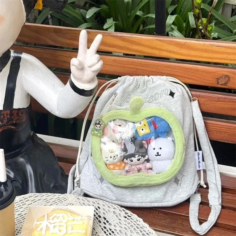Harajuku Green Apple Backpacks Itabag Back To School Korean Student Zipper High Capacity No Pendant Unisex Itabag Backpacks New